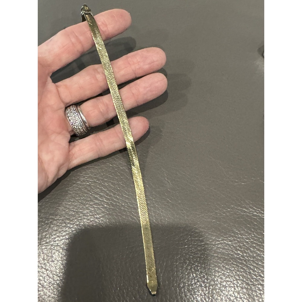 7 3/4" Gold Sterling Silver Herringbone Bracelet